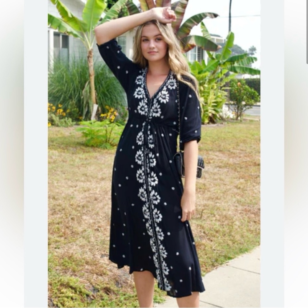 Floral Black Dress